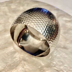 3 For $25 Hammered  Silver Coloured Wide Bangle